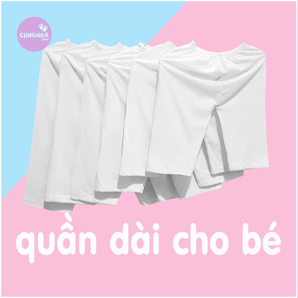 [01 cái] Quần chục dài sơ sinh cho bé trai và bé gái màu trắng chất liệu 100% cotton thoáng mát - S516