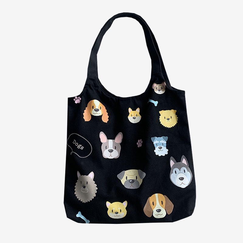 Túi Tote Đeo Vai Vải Canvas Kiểu Retro Harajuku Cá Tính Cho Nữ