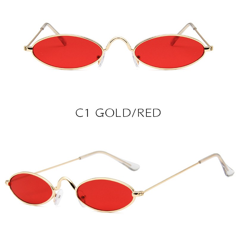 Fashion Hip-hop Sunglasses Small Oval Metal Frame Women/Men UV400