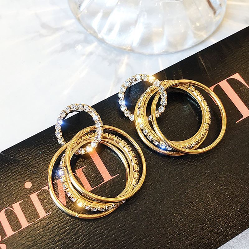 Mới Bông Tai Mạ Bạc 925 Hình Học Thời Trang