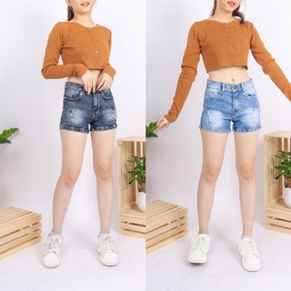 Quần short jean nữ vải co giãn