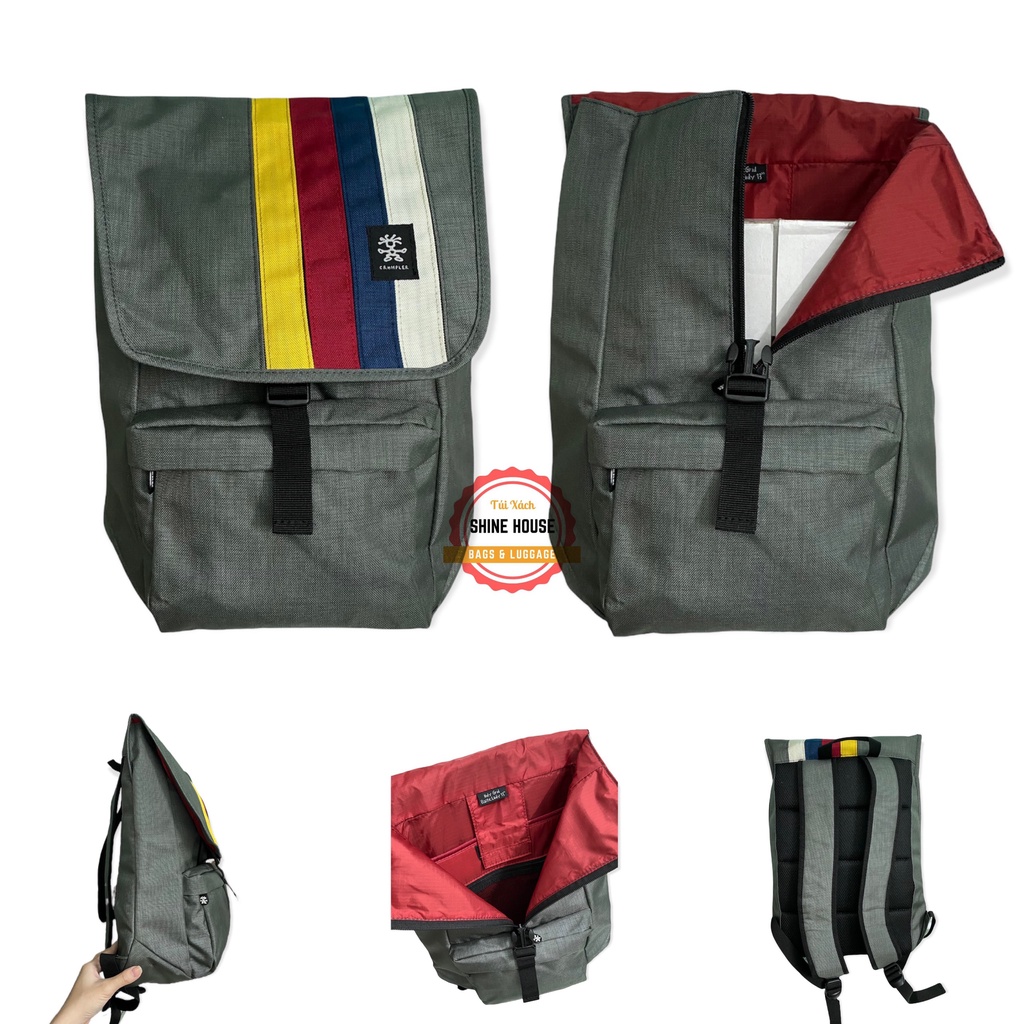 Balo Laptop Chống Sock 14 inch Thời Trang Crumpler Chống Thấm Nước Nhiều Màu  - Shine House