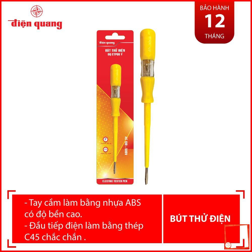 [Hàng chính hãng] Bút thử điện Điện Quang ĐQ ETP09 Y (Đầu vít dẹp, 185 mm, màu vàng)