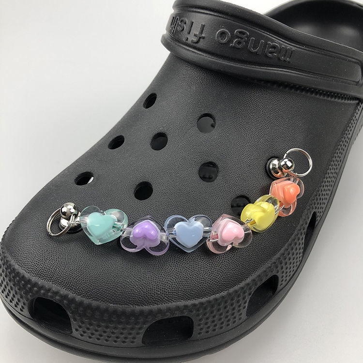 Phụ Kiện Trang Trí Giày Hình Trái Tim Đính Hạt Xinh Xắn