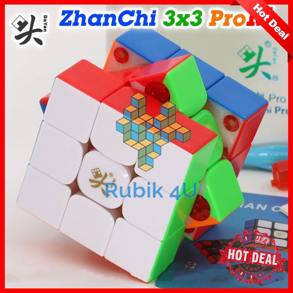 Rubik 3×3 DaYan Zhanchi Pro M Cao Cấp Có Sẵn Nam Châm