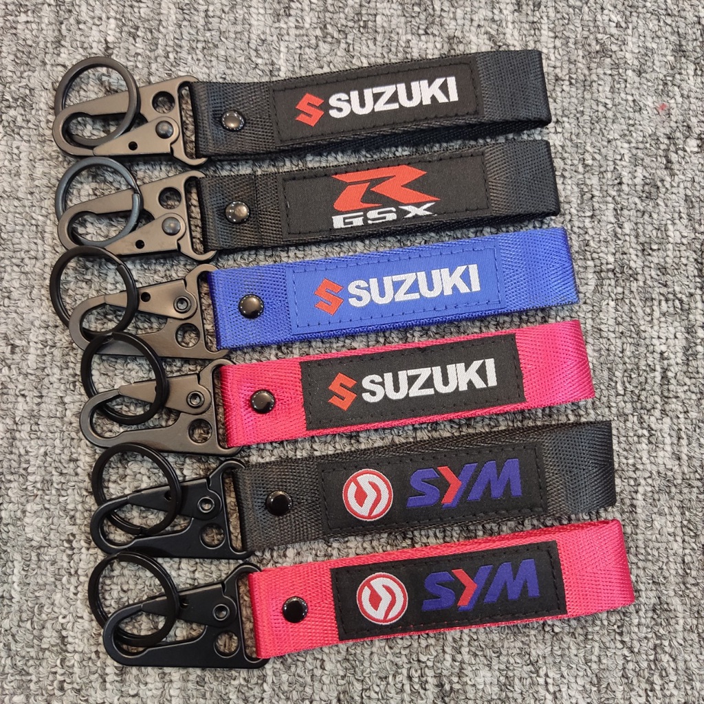 Móc chìa khóa vải thêu hình Suzuki GSX SYM 16x2.5 cm