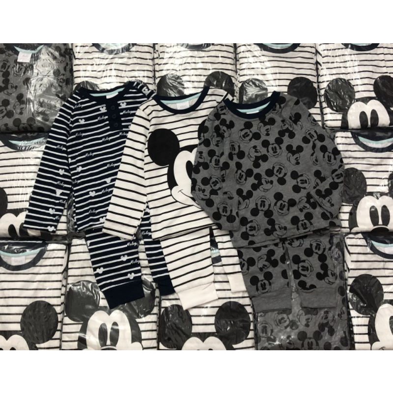 Bộ dài tay thu đông, đồ bộ bé trai hãng Next họa tiết Mickey set 3 bộ chất cotton hàng xuất dư cho bé 2-8 tuổi