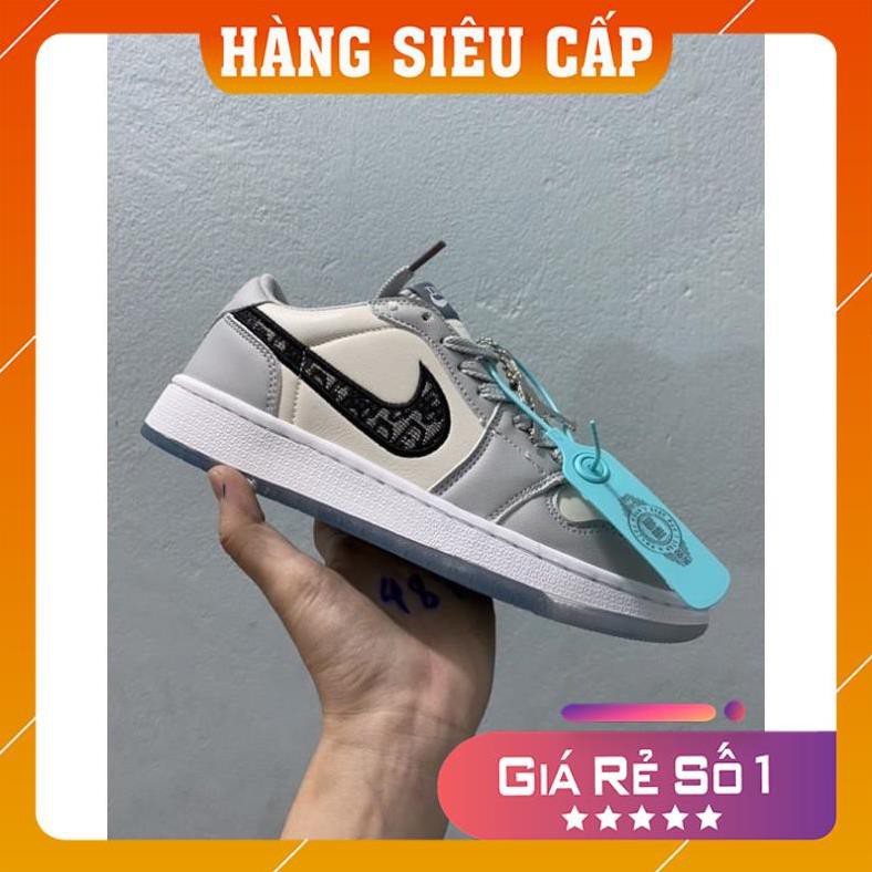 [ FREESHIP –BẢO HÀNH 1 NĂM] GIÀY SNEAKER NAM NỮ JORDAN  THẤP CỔ ĐẾ TRONG TRẮNG HOT TREND