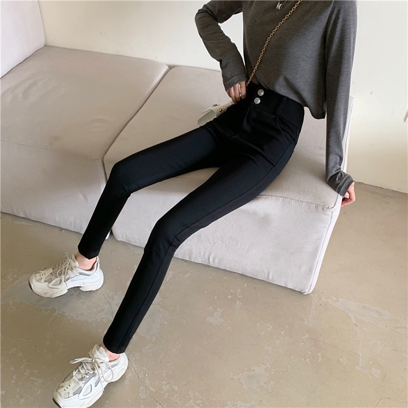 SUXI MỚI Quần dài lưng cao dáng ôm cho nữ