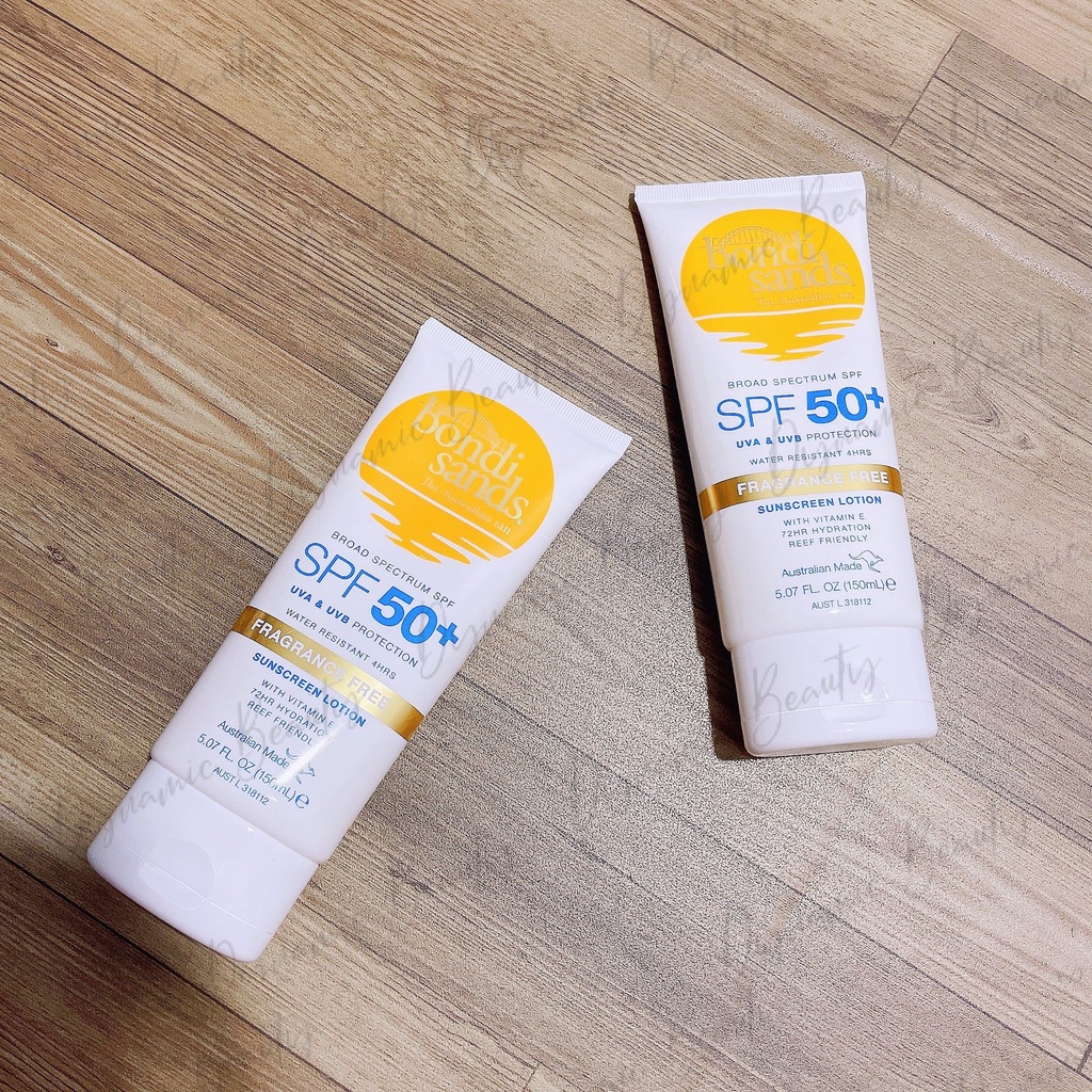 Kem chống nắng Bondi sands broad spectrum spf 50+ fragrance free sunscreen lotion 150ml của Úc