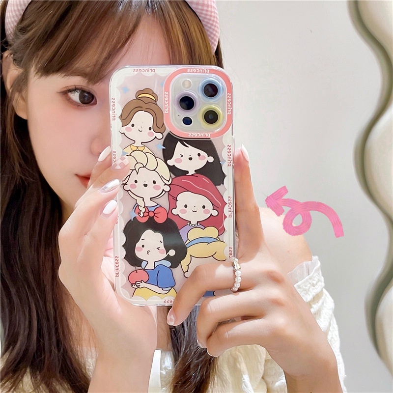 Ốp Điện Thoại TPU Mềm Trong Suốt Hình Công Chúa Cho IPhone 13 Pro Max 12 / 11 / XS / XR / 8 / 7 / 6 Plus