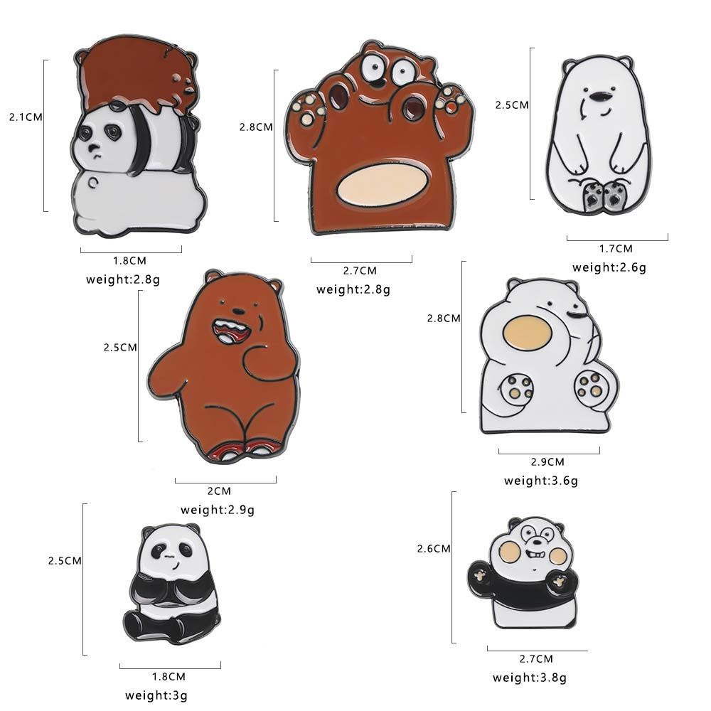 Huy hiệu cài áo hình We Bare Bears dễ thương
