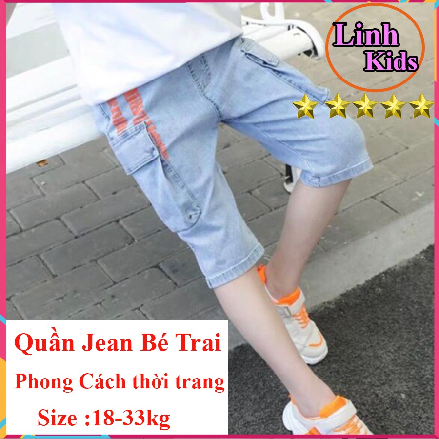 Quần Short Jean túi hộp cho bé trai ⚡𝐌𝐀̂̃𝐔 𝐌𝐎̛́𝐈 ⚡Quần sooc bò trẻ emcao cấp sành điệu giá cực tốt .