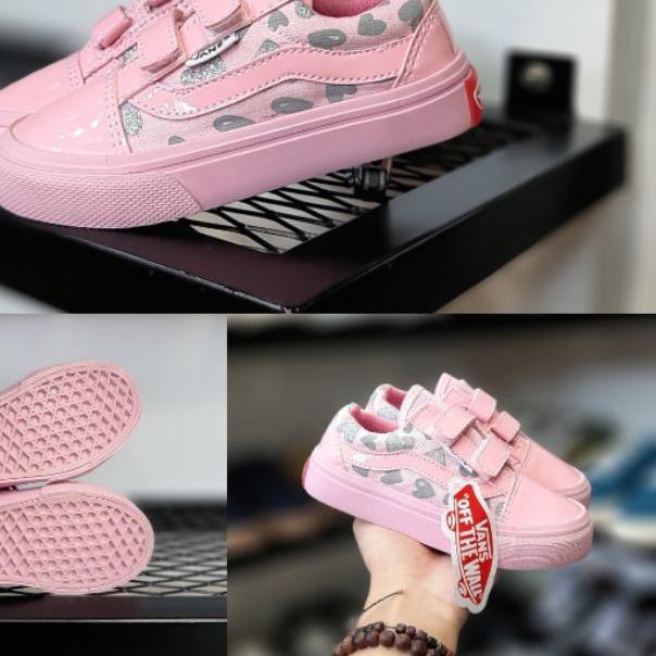 ➦ Vans Giày Bata Màu Hồng Thời Trang Năng Động Cho Bé Gái ♦