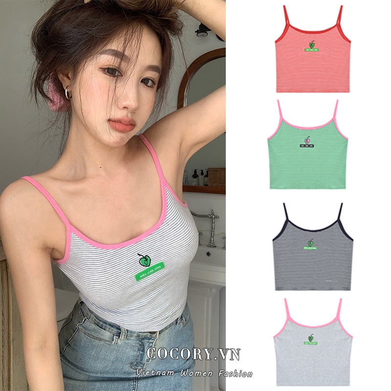 Cocory vn Áo Croptop Trễ Vai Dáng Ôm Thời Trang Mùa Hè Quyến Rũ Cho Nữ
