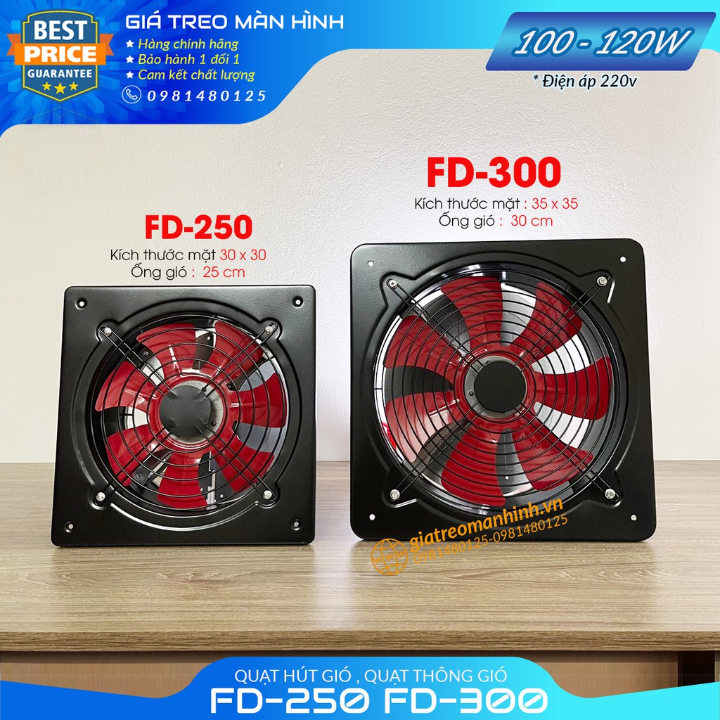 Quạt Hút Gió Quạt Thông Gió Nhà Xưởng Nhà Hàng FD250, FD300 Sức Hút Lớn