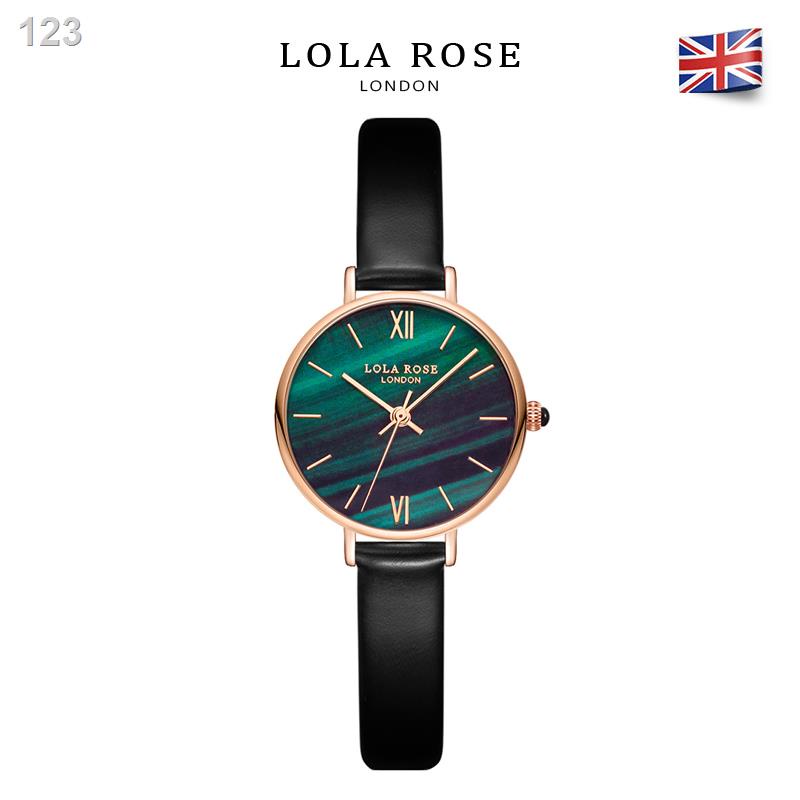 【bán chạy】✴☁Đồng hồ nữ chính hãng Lola Rose mặt tròn đá bảo thạch malachite dây da bò Italy bộ máy nhập khẩu từ Nhật ph