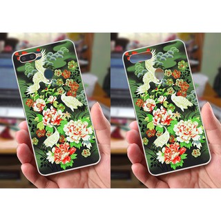 Ốp lưng Oppo A7 (dẻo viền trắng trong) - Hình Chim Công, Cá Chép, Cò