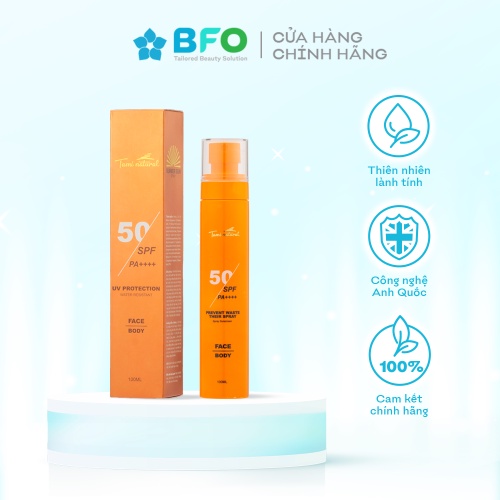 Xịt Chống Nắng Bảo Vệ Hoàn Hảo Tami Natural Giúp Chống Nắng Nâng Tone Summer SUN Spray SPF 50 PA++++ Dung Tích 100ml