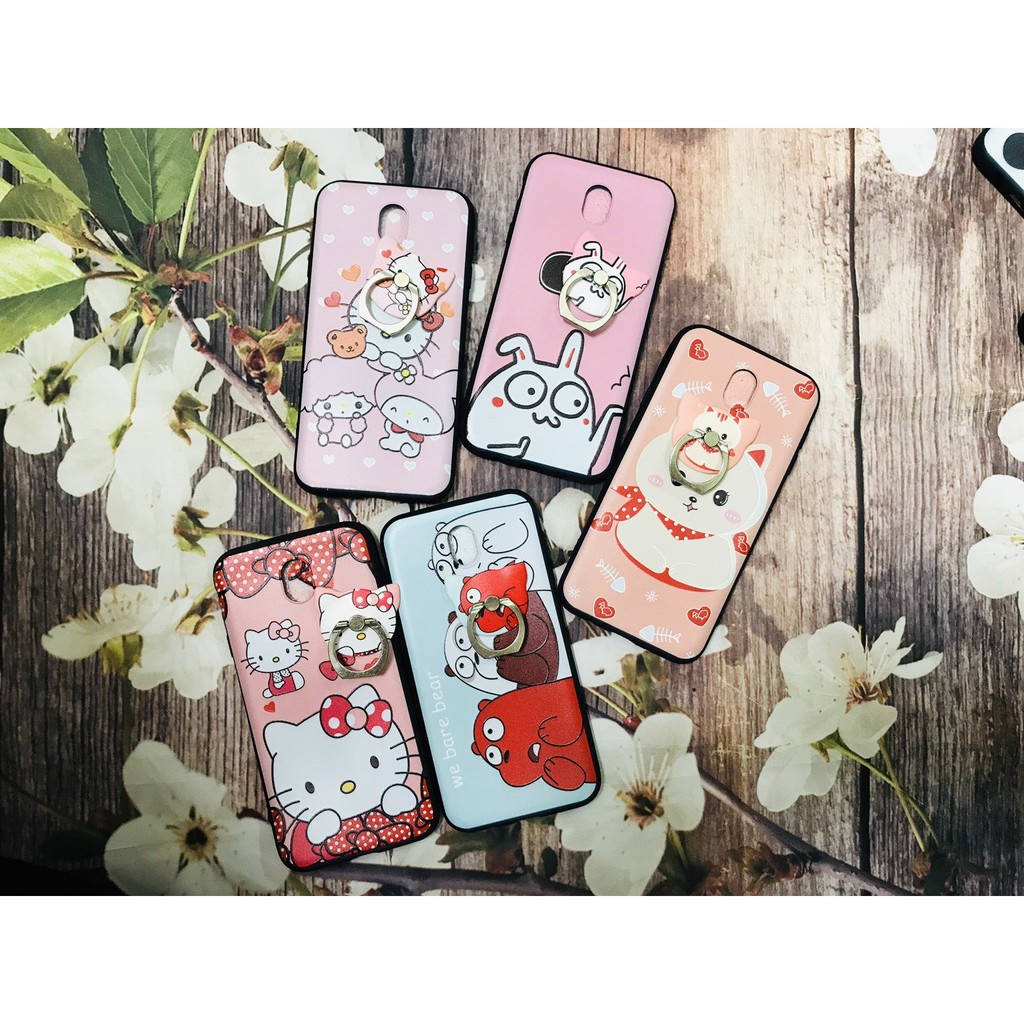 [ J7 pro ] Ốp dẻo in hình kute KÈM NHẪN cho Samsung J7 Pro