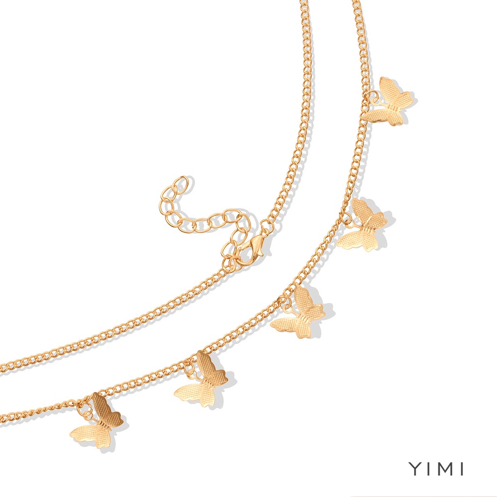 Dây ChuyềnGIADUNGTONGKHO1Dây Chuyền Mạ Vàng Mặt Dây Hình Bướm, Vòng cổ phong cách thời trang Hàn Quốc dành cho nữ