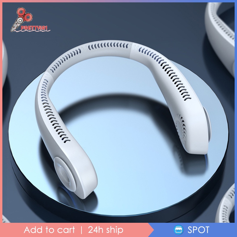 Quạt Đeo Cổ Không Cánh Sạc Usb 3 Tốc Độ Nhỏ Gọn Tiện Lợi