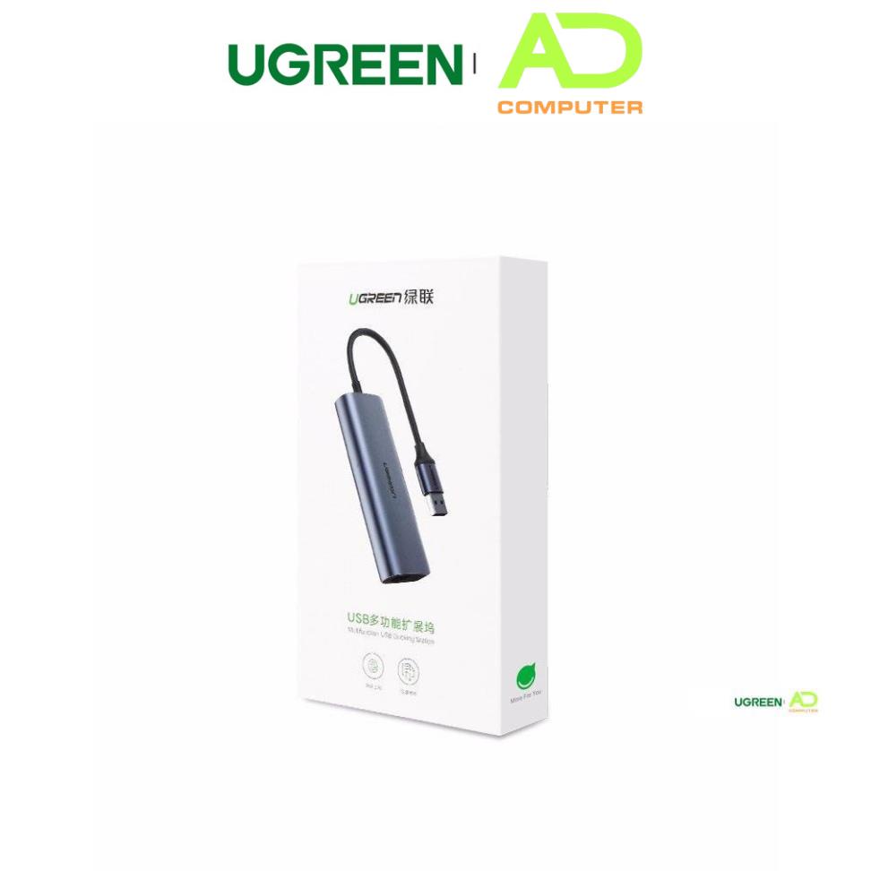 Bộ chia USB 3.0 ra 3 cổng USB 3.0 + Lan Gigabit 1000Mbps Ugreen 60719