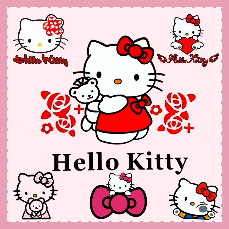 Hình Dán Hello Kitty Phản Quang Chống Thấm Nước Cho Xe Hơi / Xe Máy / Laptop