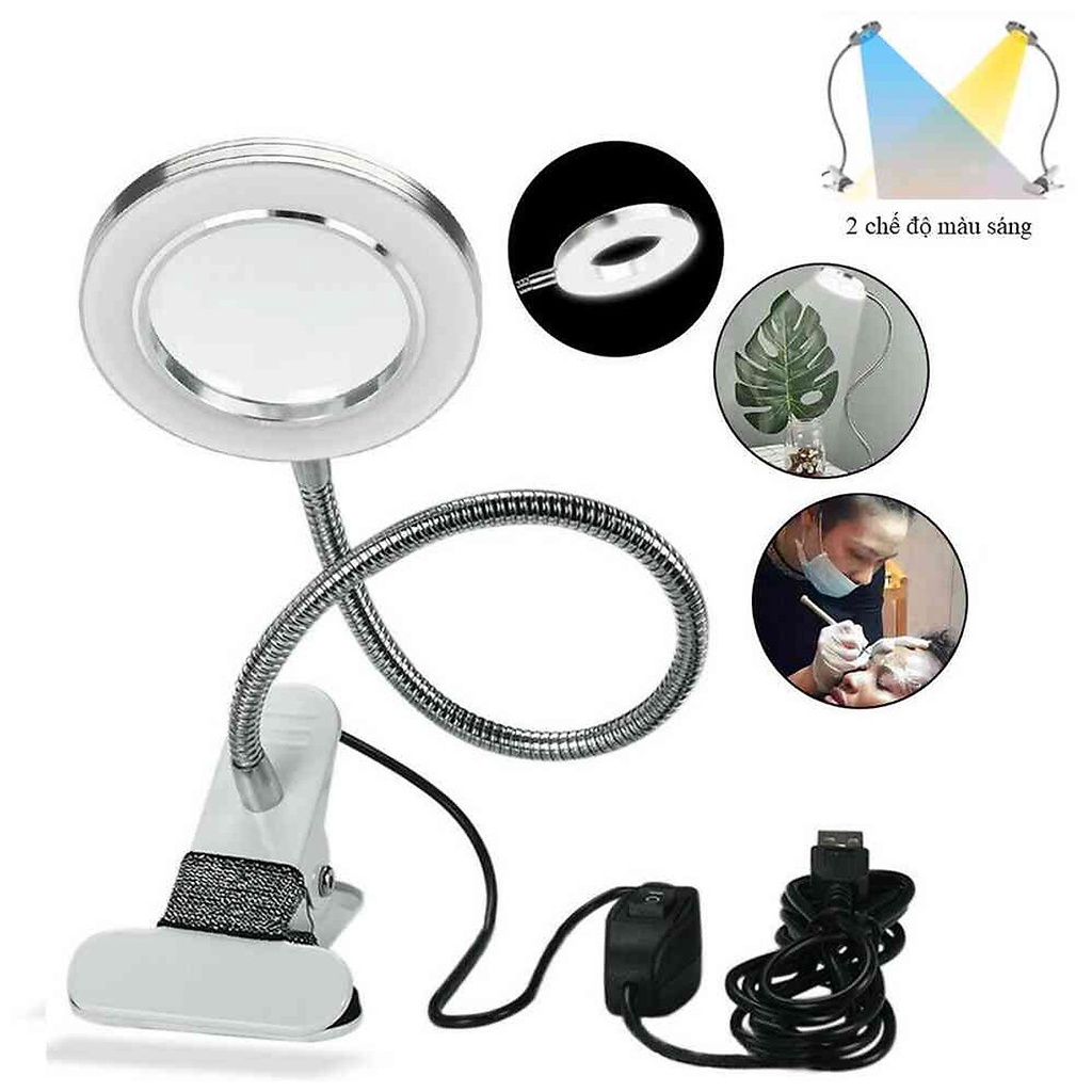 Đèn LED Kẹp Phun xăm Nối mi Nail  - Đèn kẹp bàn chuyên dụng nối mi, làm nail, phun xăm thẩm mỹ