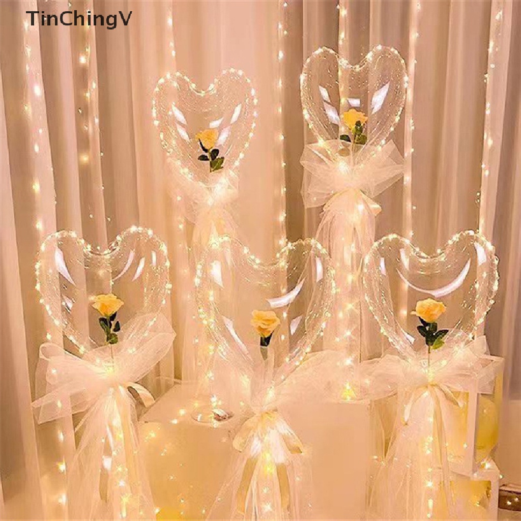 Bong Bóng Hình Hoa Hồng Có Đèn Led Trang Trí Sinh Nhật / Đám Cưới