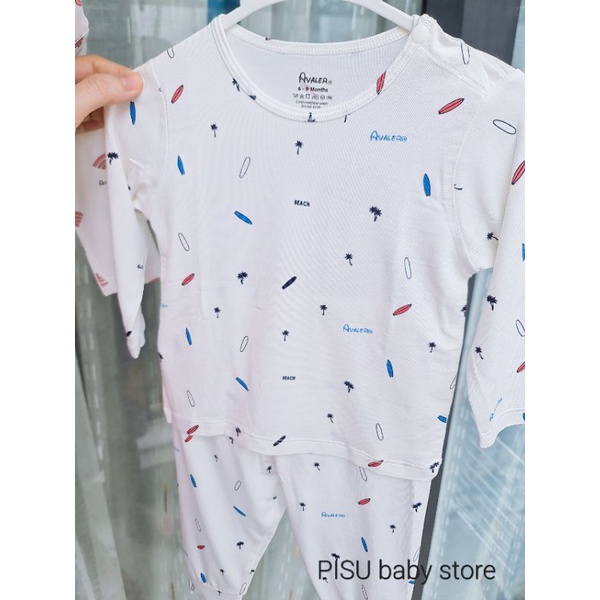Avaler - Bộ dài tay sợi tre mềm mát thấm hút mồ hôi cho bé 6m-4y