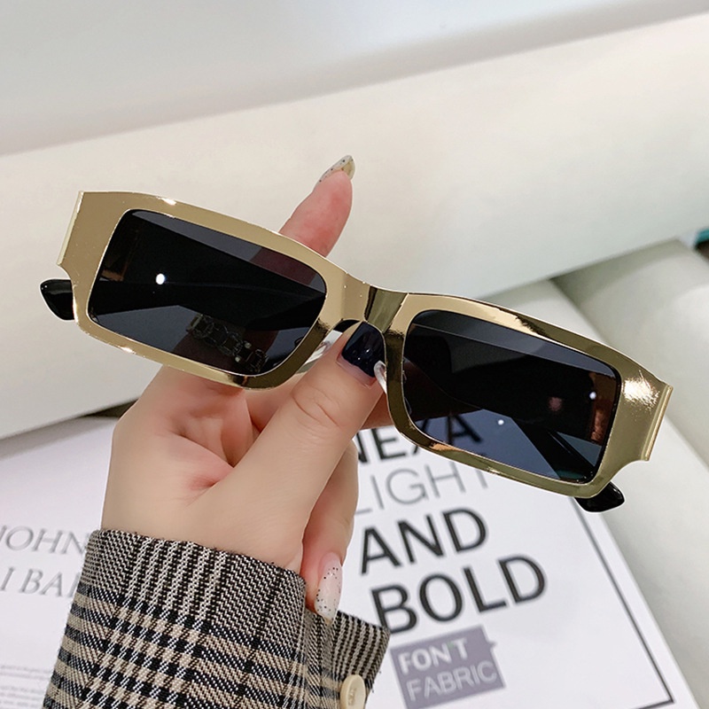 Kính Mát Lcy2022 Gọng Thép Mặt Vuông Chống Tia UV Sự Bảo Vệ