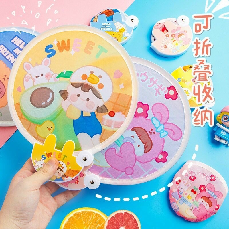 Quạt Tròn Tự Bung Gấp Gọn Bỏ Túi Siêu Tiện Lợi