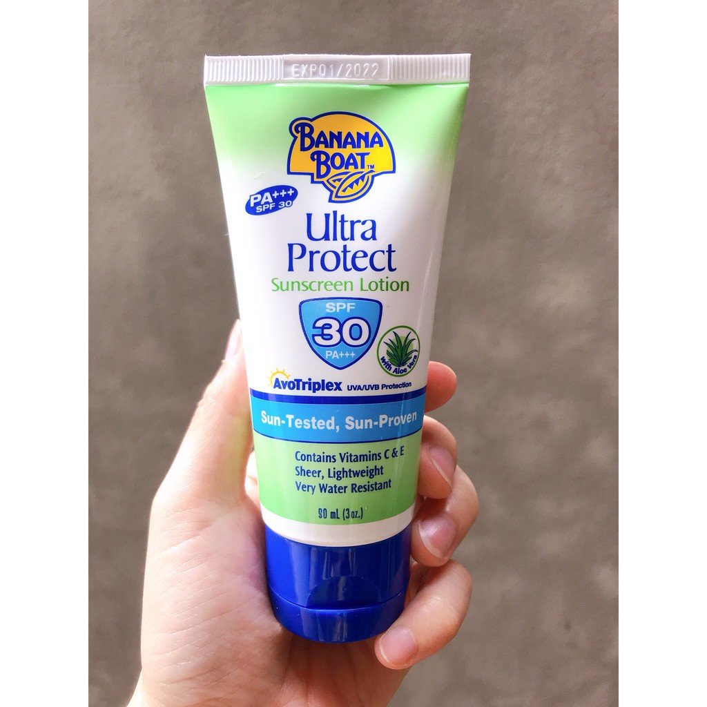 [Nhập Khẩu Mỹ Date 01/2022 ] Kem Chống Nắng Banana Boat Ultra Protect Có Chứa Vitamin C&E SPF30 (90ml)