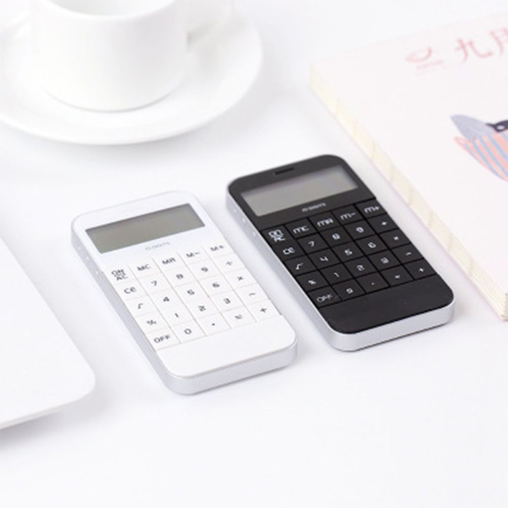 Máy tính bỏ túi mini kỹ thuật số màu đen/trắng nhỏ gọn tiện lợi