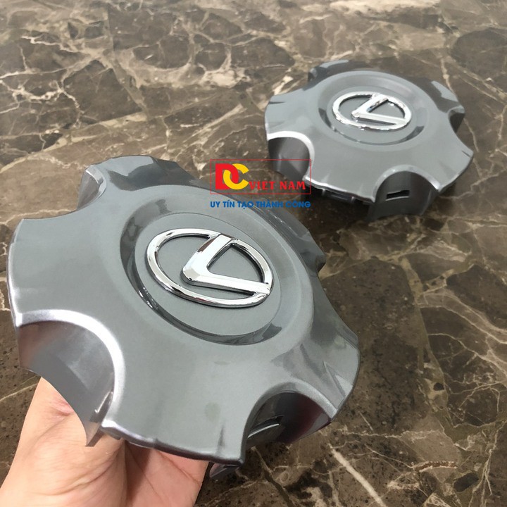 01 CHIẾC Logo chụp mâm, ốp lazang bánh xe ô tô Lexus LX570 Đời từ 2009-2014 -  MÀU XÁM
