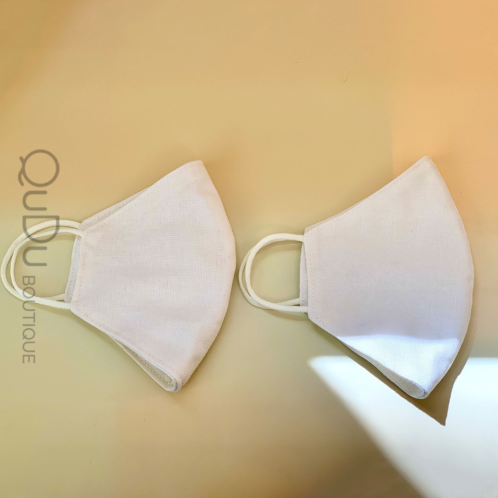 [MADE BY QUDU] Khẩu Trang Vải Chống Giọt Bắn, Tia UV Màu Trắng Thời Trang Vải Linen, Nam Nữ Đều Có Thể Sử Dụng
