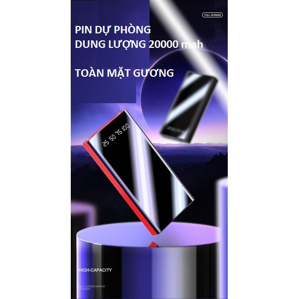 SẠC DỰ PHÒNG MẶT GƯƠNG 20000 MAH