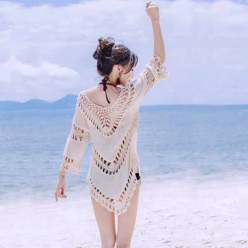 váy đũi mặc đi biển - váy đũi pha ren sexy