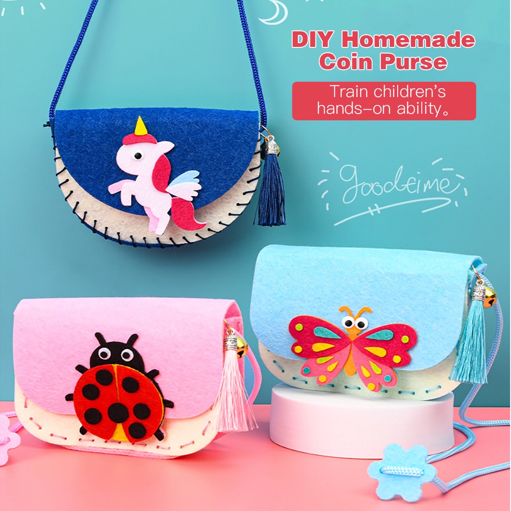 Ví Đựng Tiền Xu Bằng Vải Nỉ Dệt Thủ Công DIY Giáo Dục Sớm Cho Bé
