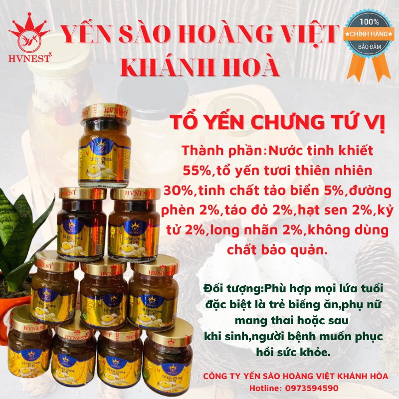 Yến sào hoàng việt khánh hòa yến thật khỏe đẹp bồi bổ yến chưng sẵn