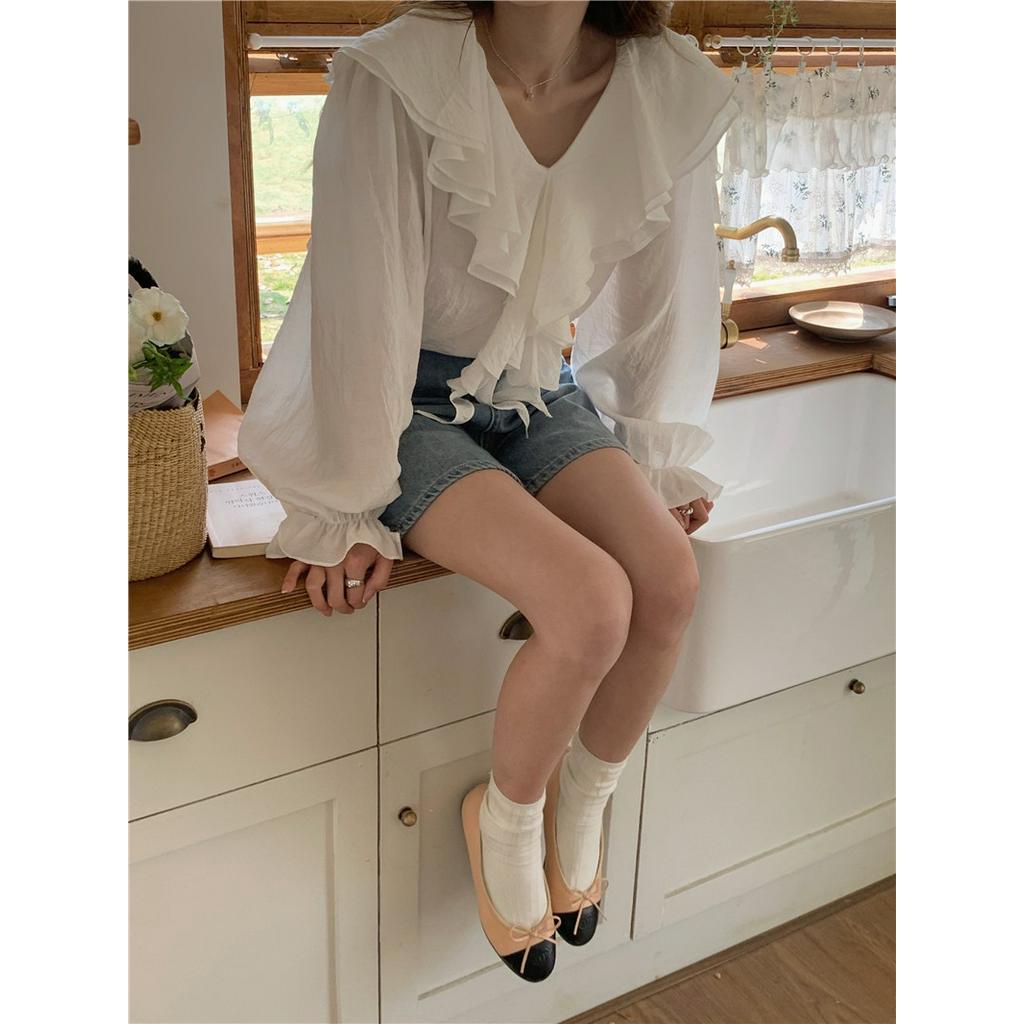 Áo Sơ Mi Trắng Dài Tay Phong Cách Mới Dành Cho Mùa Xuân Hè 61916