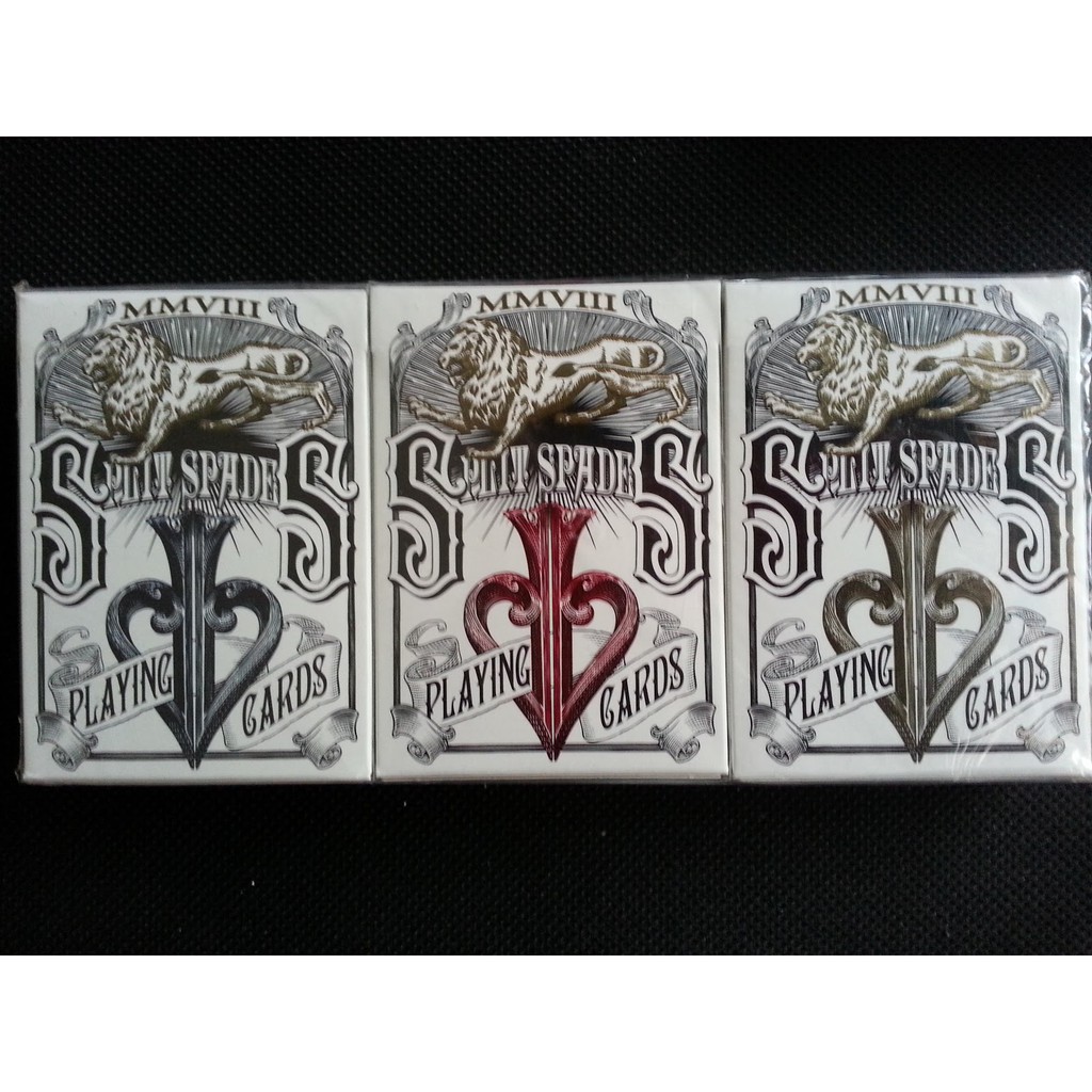 Set 3 bộ bài tây Poker Split Spades Lions 1st Edition Playing Cards
