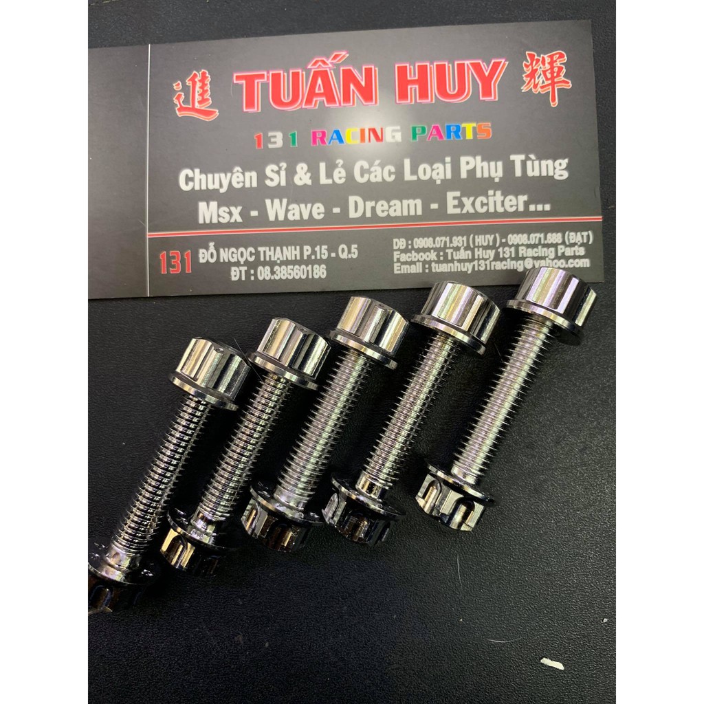 Combo ốc tán salaya 8li40 và tán 8li đầu hở gắn treo bô Sonic , Raider , Winner , Ex 150,  Wave RS, RSX