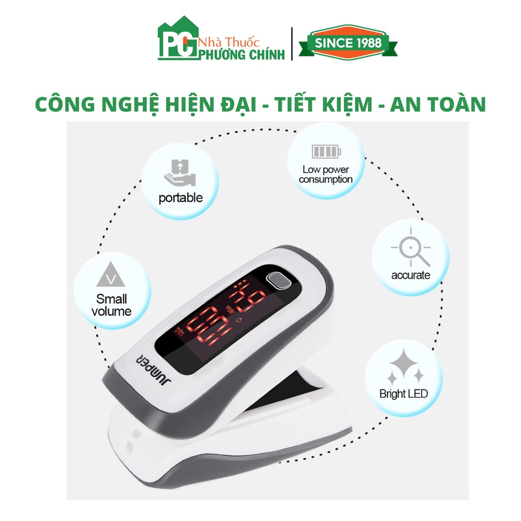 Máy Đo Nồng Độ Oxy SPO2 và Nhịp tim Jumper JPD-500E Pulse Oximeter bảo hành 12 tháng