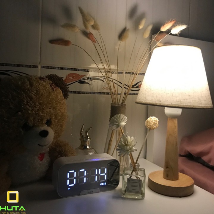 COMBO 2 Đèn Ngủ Gỗ Để Bàn Dimmer Tăng Giảm Sáng, Bóng Led Decor, Vintage Hàn Quốc, Mã G2 - Shop HUTA Light For Life