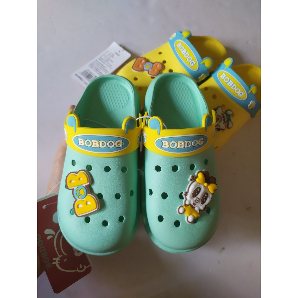 Dép sục Bobdog xanh, vàng chân bé 18cm