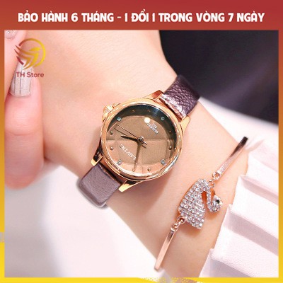 [HOT TREND] Đồng hồ Nữ LSVTR - Kèm lắc tay siêu sang chảnh - Dây Da 5 Màu Siêu Độc - TH32