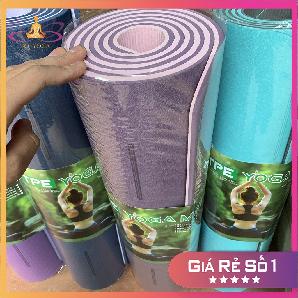 Thảm tập yoga định tuyến TPE 8mm 2 lớp có vân chống trơn trượt