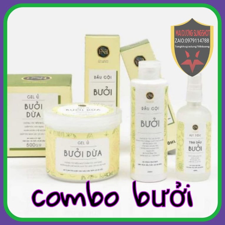 COMBO DẦU GỘI BƯỞI+TINH DẦU BƯỞI +GEL Ủ BƯỞI DỪA NGA HOÀNG (Chuẩn hãng)